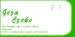 geza czeke business card