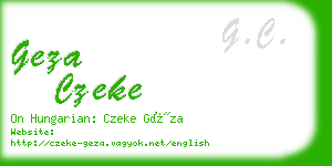 geza czeke business card